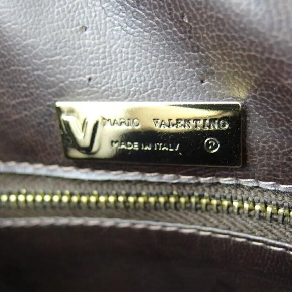 MARIO VALENTINO Boston bag MV mark beige PVC ?~ leather Authentic T19856 - Picture 9 of 9